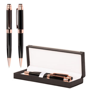Set de escritura Thorton negro con detalles encobrizados